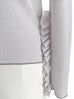 Silver Grey Extra-long Ruffled Sleeve Wool Blend Jumper