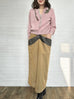 Misty Pink Ruffles Collar Boxy V-Neck Woollen Cashmere Cardigan