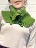 Surprise Sale! Green Crochet-Trimmed Ruffle A-lined Neck Warmer