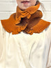 SPECIAL! Caramel Crochet-Trimmed Ruffle A-lined Neck Warmer