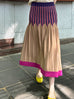 Colourful Stripes Summer Knit Fit & Flare Midi Skirt
