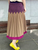 Colourful Stripes Summer Knit Fit & Flare Midi Skirt