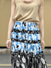 Mixed Dots Ruffle Tiers Chiffon Airy Maxi Skirt