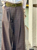 Classic Tartan Pleated Front Wide Leg Trousers