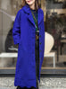 Last Chance! Vivid Blue Scalloped Hem Cashmere Wool Blend Coat