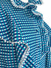 Restock! Blue Gingham Lace Dotty Trim Ruffle Button-Up Top
