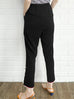 Black Contrast Piping Lace Detail Tapered Ankle Trousers