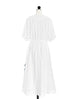 White Ruffle Side Slit V-Neck Dress w/Removable Silky Scarf