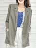 Taupe Open front Relaxed Fit Printed Dot Blazer