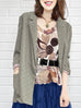 Last Chance! Taupe Open front Relaxed Fit Printed Dot Blazer