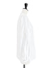 White Slits Detailed Balloon Sleeves Ruffled Longline Shirt