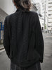 Black Chiffon Trimmed Open Front Lightweight Knit Jacket