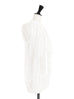 Last Chance! White Silky Cape Front Lace Sleeveless Longline Shirt