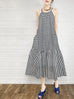 Surprise Sale! Mono Striped Lace Halter Neck Cross-back Maxi Dress
