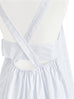 White Striped Cotton Halter Neck Cross-back Maxi Dress