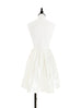 Creamy White Removable Bow Belt Tiered A-line Silky Skort