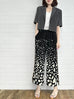 Mono Gradate Dots Contrast Piping Silky Cropped Trousers