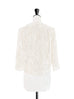 Ivory Flower Motif Knitted Square Lace Slim Fit Jacket