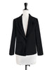 Black Asymmetrical Ruffled Lapel One Button suit jacket