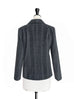 Check Asymmetrical Ruffled Lapel One Button suit jacket
