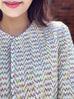 Rainbow Mix Scallop Stitched Trim Peplum Spring Jacket