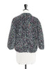 Vibrant Grey Loop Knitted Open Front Fluffy Crop Jacket