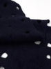 Navy Polka-Dot Felted Open Front Woollen Crop Jacket