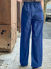 Denim Blue Pleat Front Detail Wide Leg Trousers