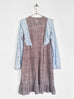 Final Sale! Grey Velvet Open-back Lace Dress