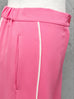 SPECIAL! Edge Piping Cropped Pink Trousers