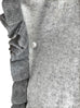 Last Chance! Tonal Grey Pleated Frills Wool & Cashmere Ruana - Scarf