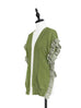 Olive Green Pleated Frills Wool & Cashmere Ruana - Scarf