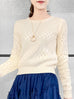 Surprise Sale! Ivory Mixed Stitches Cotton Blend Crop Sweater