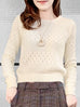 Surprise Sale! Ivory Mixed Stitches Cotton Blend Crop Sweater