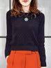 Surprise Sale! Purplish Grey Mixed Stitches Cotton Blend Crop Sweater
