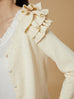 Surprise Sale! Ivory Tiered Ruffle Shoulder Pointelle Cardigan