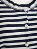Surprise Sale! Navy/ cream Tiered Ruffle Shoulder Striped Cardigan
