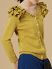 Surprise Sale! Yellow Tiered Ruffle Shoulder Pointelle Cardigan