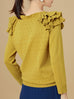 Surprise Sale! Yellow Tiered Ruffle Shoulder Pointelle Cardigan
