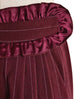 Surprise Sale! Burgundy Pinstripe Ruffle Waist Taper Trousers