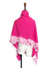 Surprise Sale! Fuchsia Embroidery Lace Trims Pure Luxe Cashmere Wrap