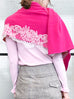 Surprise Sale! Fuchsia Embroidery Lace Trims Pure Luxe Cashmere Wrap