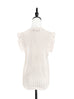 Surprise Sale! Ivory White Crochet Ruffle Knitted Button Front Cotton Vest