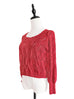 Surprise Sale! Red Scallop Trim 2-Way Crochet Cardigan Top