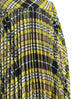 Tartan Asymmetrical Shimmer Mesh Pleated Midi-Skirt
