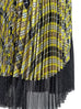Tartan Asymmetrical Shimmer Mesh Pleated Midi-Skirt