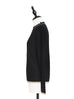 Black/ Beige Contrast Scalloped Cashmere Woollen Jumper