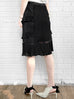 Surprise Sale! Black Sparkle Tiered Ruffle Dotty Trim Lace Skirt