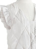 Surprise Sale! Platinum White Frill Shoulder Longline Quilted Down Vest