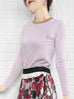 Lilac Pink Contrast Trim Merino Wool Jumper